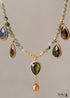 Boho Necklace, Labradorite, Rhinestone